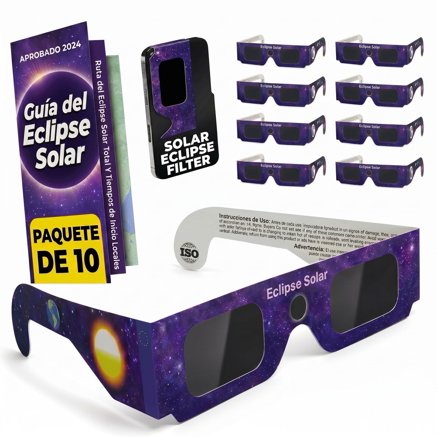 Gafas eclipse con certificado ISO 12312