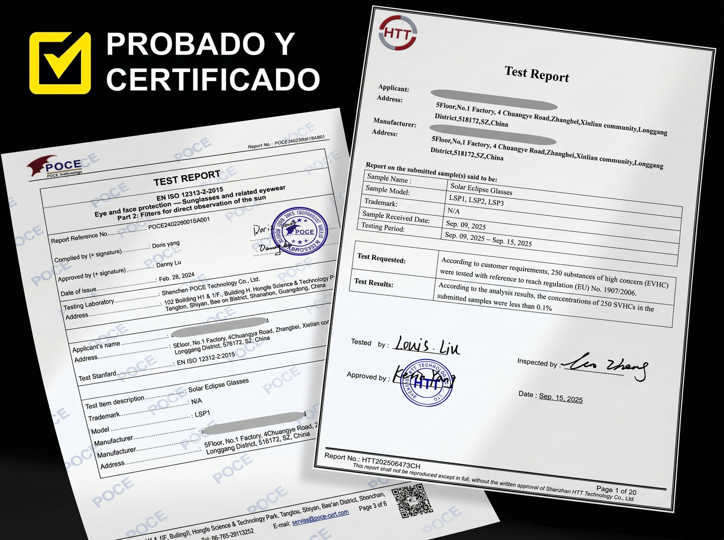 Gafas eclipse con certificado ISO 12312