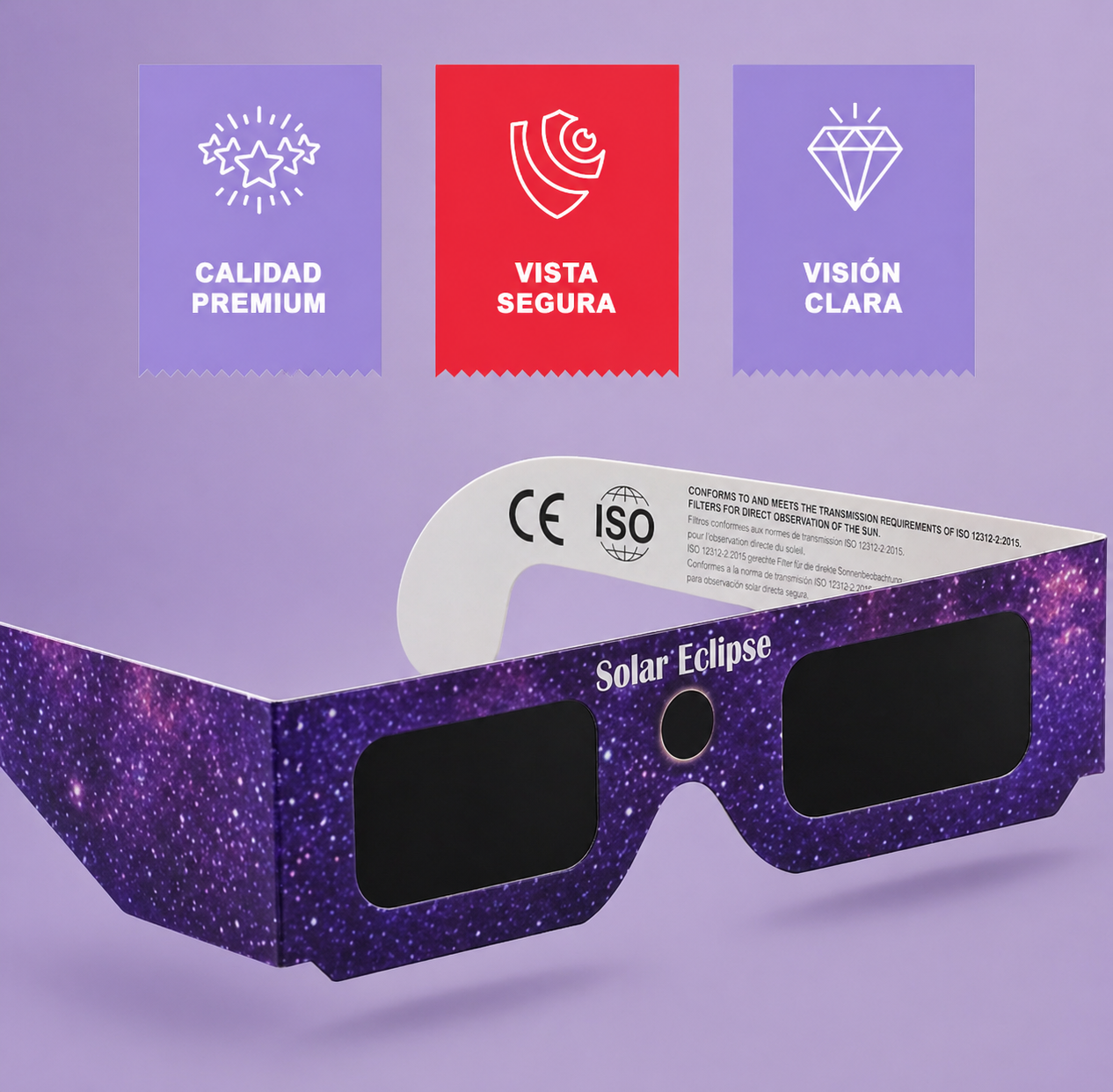 Gafas eclipse con certificado ISO 12312
