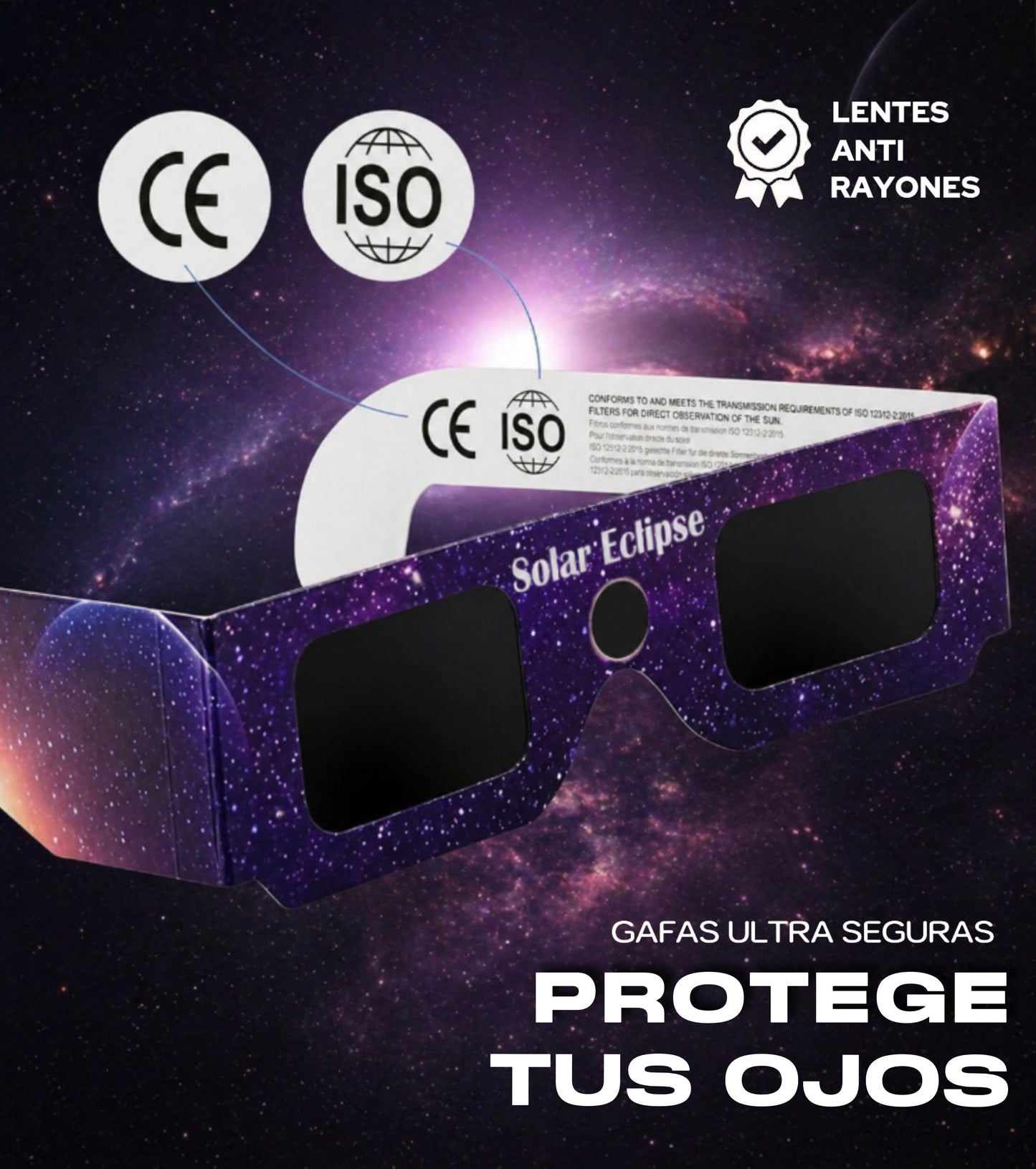 Gafas eclipse con certificado ISO 12312